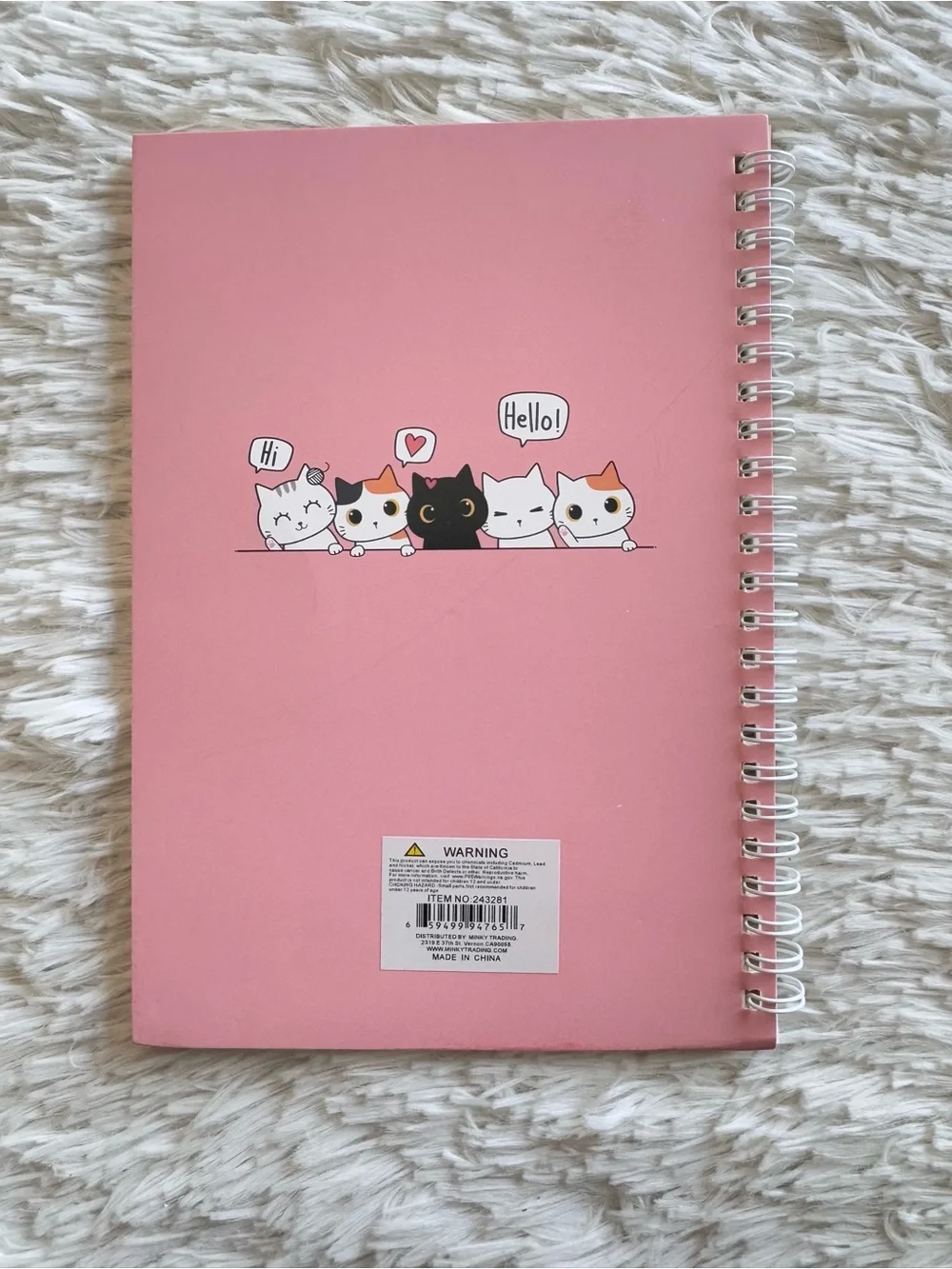 Have a nice day cat lovers pink spiral A5 notebook